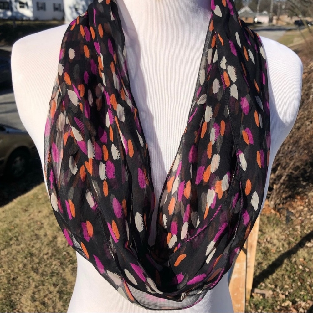 - Chiffon Abstract Dot Infinity Scarf! NEW!